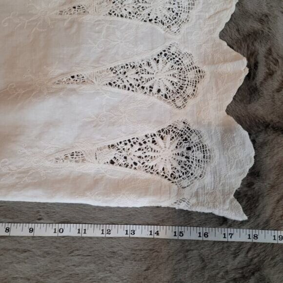 Joie Kaftan Inspired Blouse with Crochet Lace Trim - Size Large - Picture 7 of 8